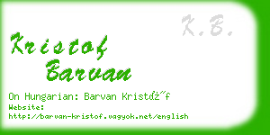 kristof barvan business card